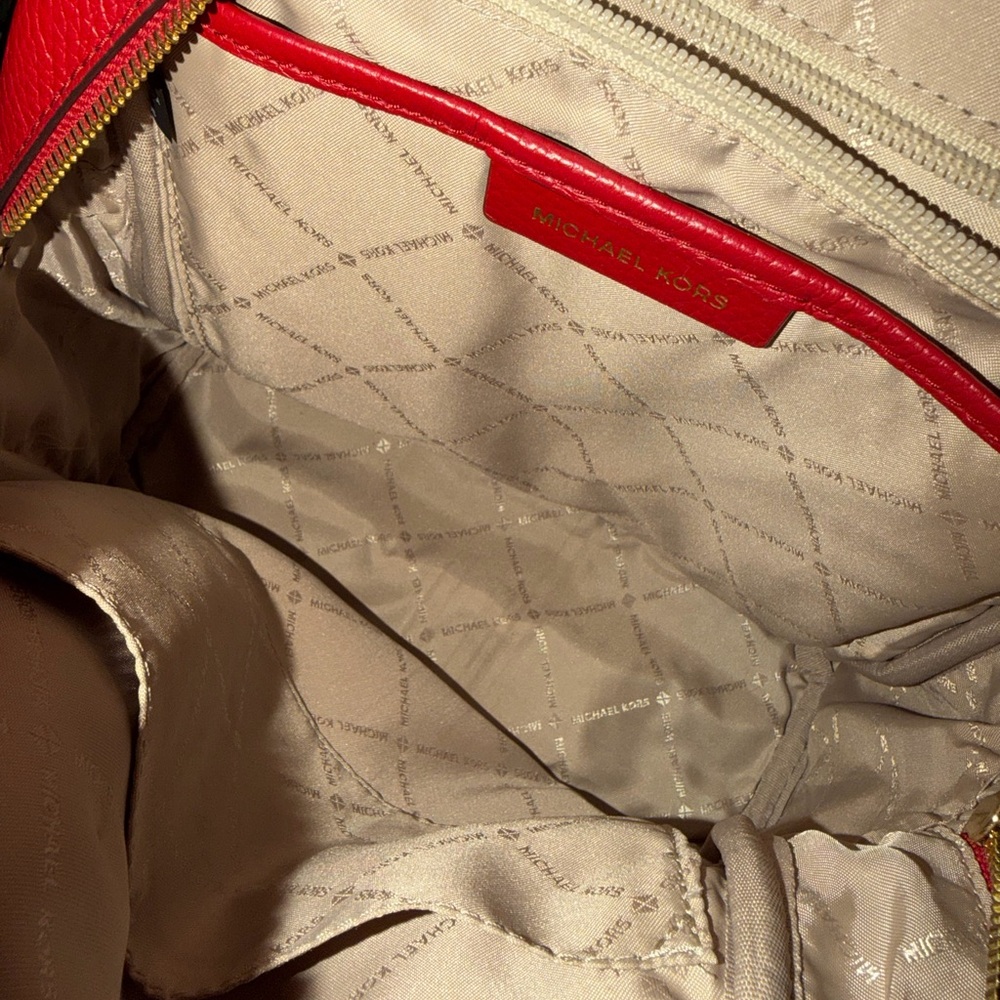 Michael Kors Vibrant Pebble Red Backpack - Picture 5 of 5